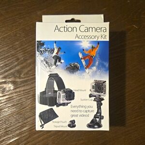 PlatinumPlus Sunpak Action Camera Accessory Kit Head Mount Suction Cup Black